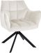 CLP Swing Eetkamerstoel - Met Armleining - Draaibare - Fluweel - Velvet - creme zwart