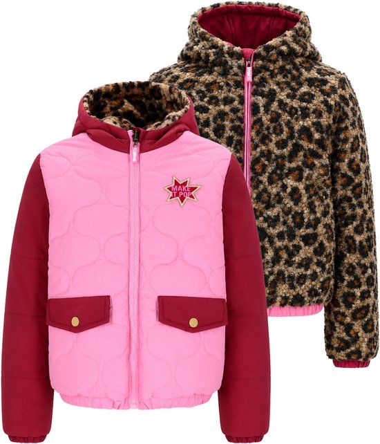 B.Nosy Y608-5210 Jas meisjes roze panter - Maat 134-140