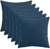 vidaXL - Kussensloop - 6 stuks - HEERLEN - Marineblauw - 30 x 30 cm - corduroy