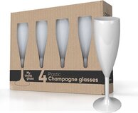 MyDrinkglass Plastic Champagne Glazen Givet Wit - Set van 4 Stuks - 190 ML