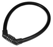 ULACLOCK Ulac A600S Fietsslot veiligheidskoffer, siliconen, kabelslot, zwart, fiets, skateboard, scooter, 70 cm, kabel x 18 mm, 4 cijfercombinatie
