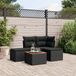 Maison Exclusive - Ensemble de meubles de jardin 5 pièces avec canapé et coussins, noir, en polyrotin