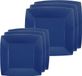Santex set de assiettes de fête/anniversaire - 20x pièces - bleu foncé - 18 cm et 23 cm