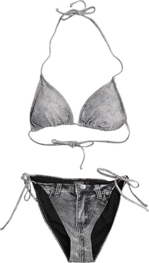R.E.D. by EMP R.E.D. Rock-Engineered Design Grijze bikiniset met een eenvoudig ontwerp - Dames - M