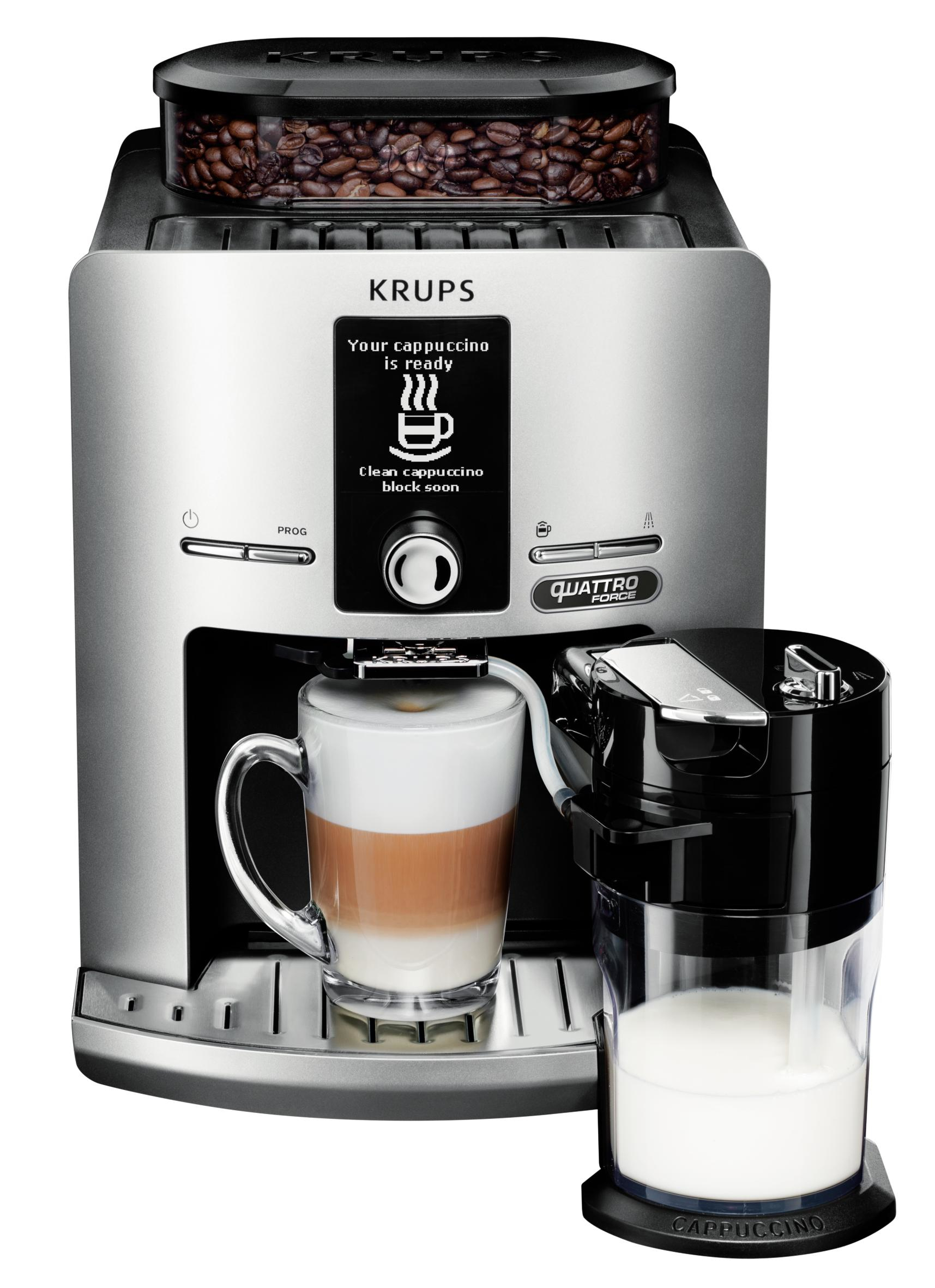 Krups   Volautomatische espressomachine One-Touch-Cappuccino Latt&#39;Espress Zilverkleur EA82FE