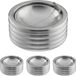 Relaxdays Asbak met Deksel, Set van 4, Klep, Binnen, Buiten, Weerbestendig, RVS, Zilver