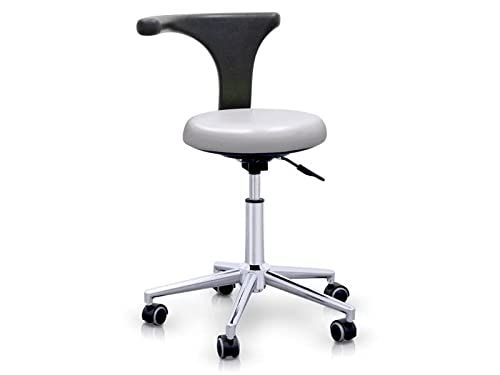 QUIRUMED Professionele kruk met ergonomische rugleuning zilver - 8435270762112
