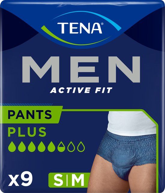 TENA Men Active Fit Pants - Broekjes voor urineverlies - 2x9 stuks - S/M