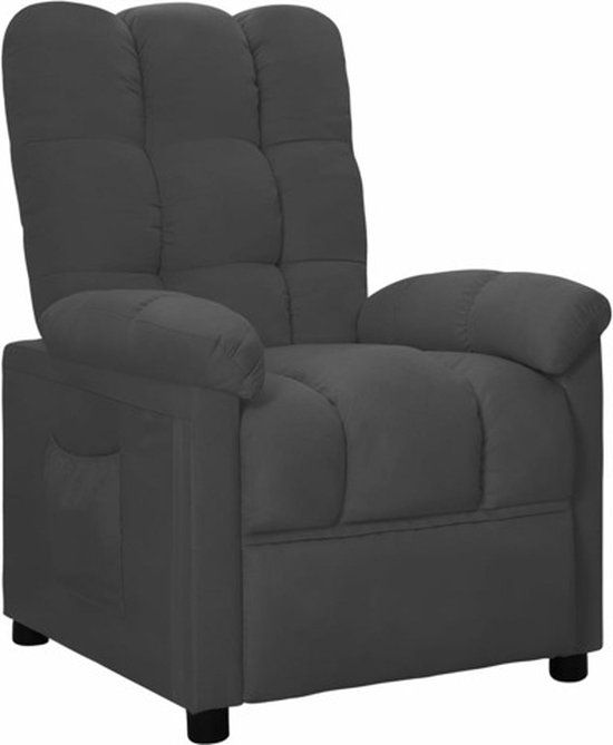 vidaXL Fauteuil verstelbaar stof donkergrijs