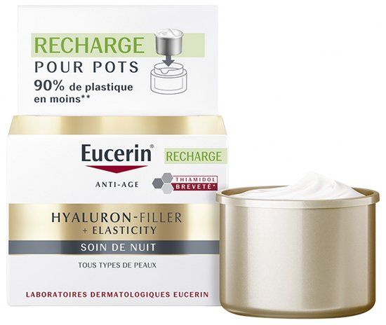 Eucerin Hyaluron-Filler + Elasticity Nachtcrème Navulling - Anti-Rimpel Nachtcrème - Vermindert Rimpels - 50 ml