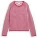 Tom Tailor Pull en maille à col rond - Taille M - tricot tressé rose