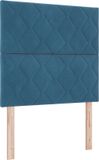 vidaXL Boxspring bed met hoofdeinde Donkerblauw 90 x 200 cm Fluweel