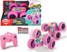 Dickie Toys Pink Drivez RC Candy Flippy, op afstand bestuurde speelgoedauto, rotatie- en flip-functie, met afstandsbediening, tot 8 km/u, voor jongens en meisjes, verlicht, vanaf 6 jaar, 28 cm, roze/turquoise