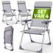 Casaria Tuinstoel Aluminium – 4 Stuks Verstelbaar & Inklapbaar – Grijs