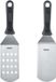 Westmark 2-delige set: 2 professionele spatels/grillspatels (gebogen, flexibel) met geperforeerd en gesloten blad, roestvrij staal/kunststof, Master Line, zwart/zilver