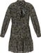 DreiMaster Vintage DreiMaster jurk met lange mouw, klassieke kraag, korte lengte, met ceintuur, A-lijn, paisley patroon, vintage collectie, casual, voor vrouwen, XXL, zwarte bloem