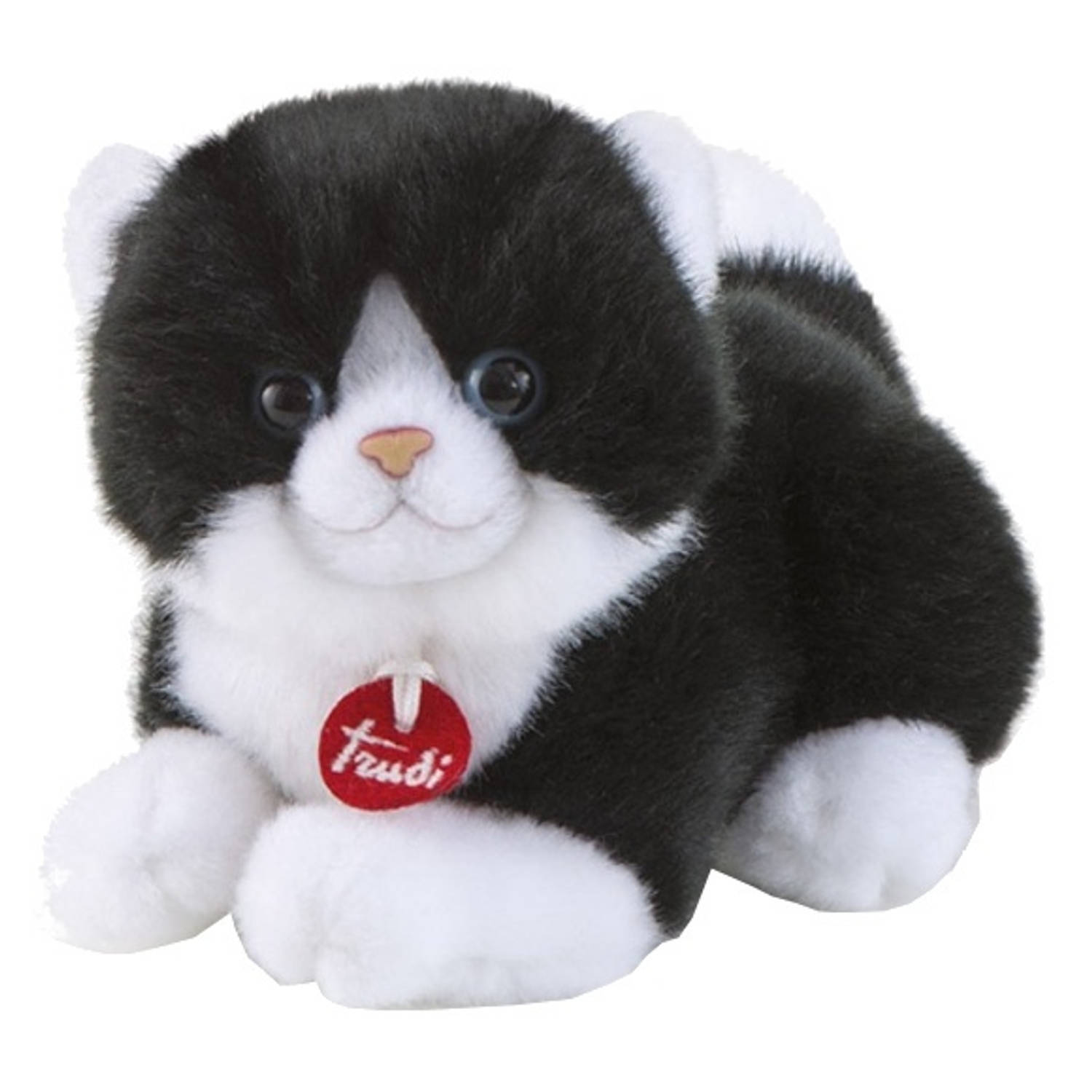 Trudi Knuffel Kat Trudino Zwart/wit 15 Cm