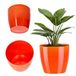 Merkloos / Sans marque KADAX Bloempot, plantenpot, ronde kunststof bloempot voor cactussen, varens, glanzende bloempot voor balkon, woning en terras, 12 cm, geel