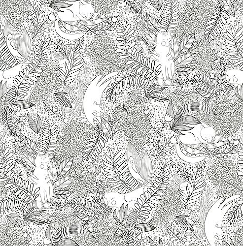 NuWallpaper Gato Garden Zwart Peel & Stick Behang