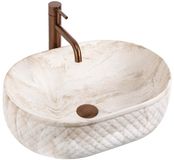 Rea Oktawia Kallisto Opzetwastafel Imitatiesteen Mat 50x35.5x15cm
