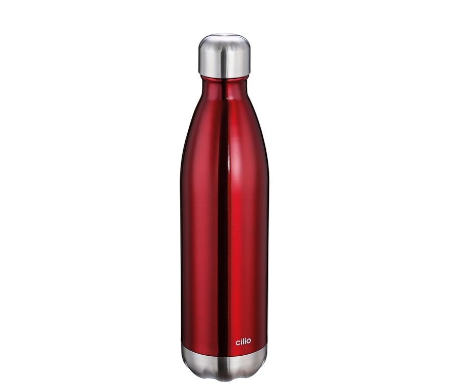 Cilio 543452 Drinkfles - 750 ml - Rood/Roestvrijstaal