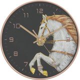 vidaXL Horloge mural Ø29,5 cm polystyrène et verre doré et blanc