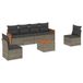 vidaXL Loungeset met kussens, polyrotan, grijs