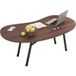 Table basse pliable pour le salon, forme irrégulière haricot, couleur noyer, montage facile
