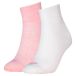 PUMA Lot de 2 paires de chaussettes mi-hautes pour femme - Rose - 39/42