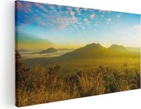 Artaza Canvas Schilderij Bergen Met Mist In Thailand - 120x60 - Foto Op Canvas