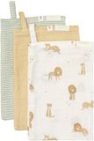 Little Dutch Safari Leo Washandjes Set - 3 Stuks - Biologisch Katoen - Geel