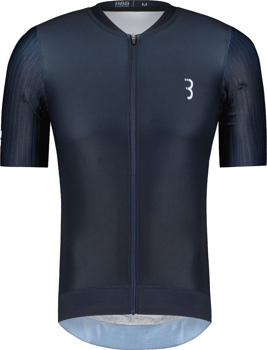 BBB Cycling AeroTech Fietsshirt Heren - Korte Mouwen - Aerodynamisch Wielrenshirt - Donker Blauw - Maat M - BBW-406