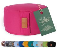 #DoYourYoga - Yoga kussen - »Vishnu« - rond meditatiekussen met bio-organische Spelt vulling - H:15cm, diam.30cm - roze