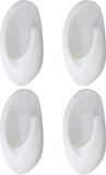 Tendance Plakhaakjes - 4x stuks - Zelfklevende ophang haakjes - kunststof - wit - keuken/badkamer haken