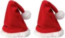 Merkloos / Sans marque Mini kerstmuts - 2x - rood - 12 x 20 cm - polyester - voor knuffels/poppen