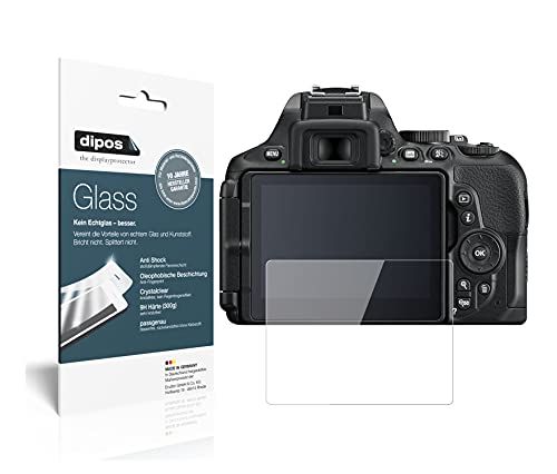 dipos I 2x pantserfolie, helder, compatibel met Nikon D 5600, beschermfolie 9H displayfolie