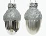 Decoris Eikel Glas Glans-Mat Glitter Zilver dia3x4cm