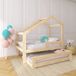 Lit maison en bois sans marque pour enfants | Lit gigogne avec protection anti-chute | 70x140 - 90x200 cm | Lit junior et lit superposé pour garçons et filles