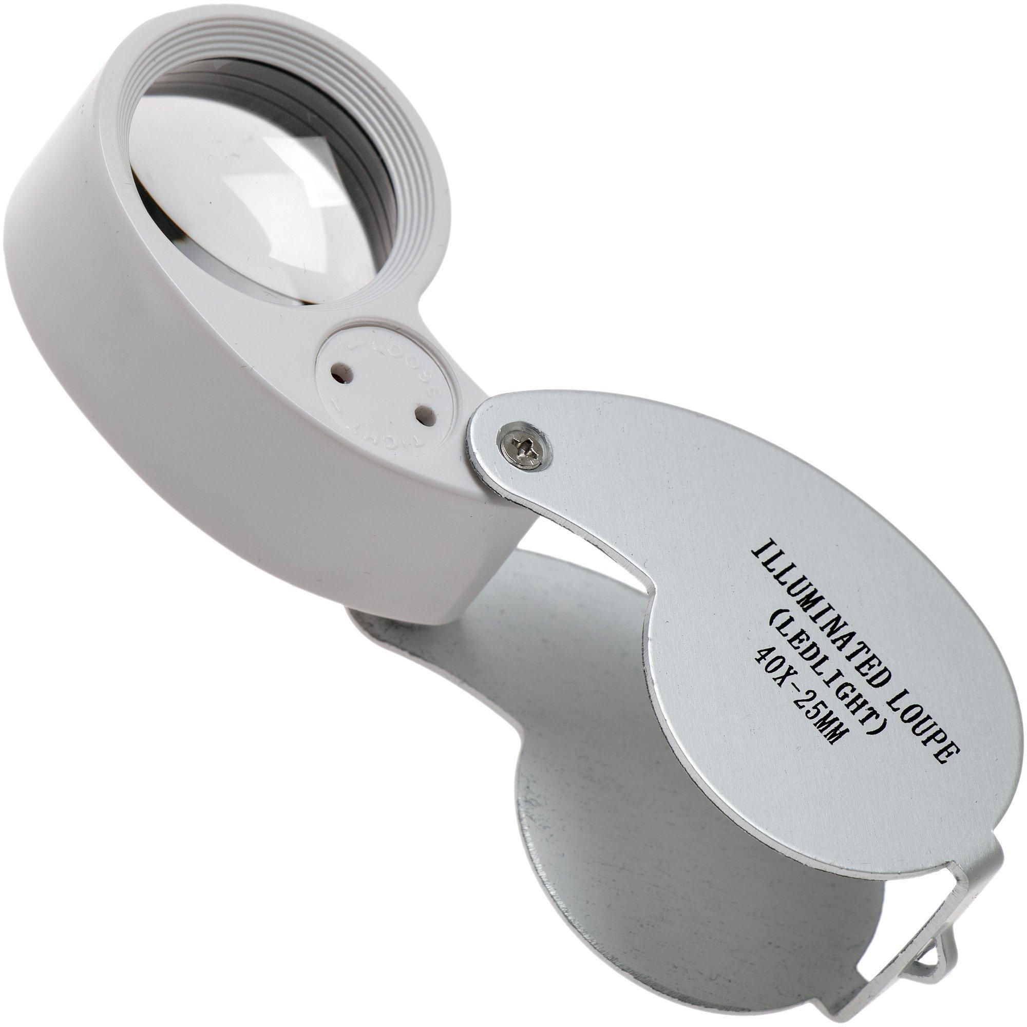 TSPROF 40x 25 mm Pocket Loupe with LED