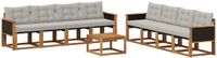 vidaXL - Hoek loungeset - 8 zitplekken - Naturel en lichtgrijs - Acacia hout