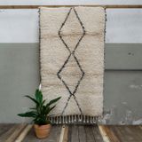 Casa Moro Marokkaans Beni Ouarain vloerkleed – Handgeweven tapijt van 100% wol – 105 × 172 cm – BN2120