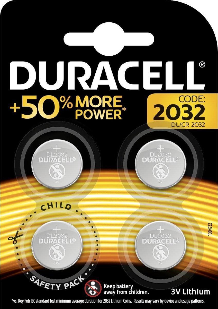 Duracell CR2032 Knoopcelbatterijen - 4 stuks