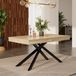 OKWISH Table à manger – Extensible 140–180×80 cm – Chêne – MDF – Métal