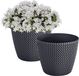 Prosperplast Pot Splofy - 2x - gris anthracite - plastique - D19 x H16 cm - intérieur/extérieur