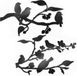 Vivegate Wanddecoratie van metalen vogels - vogels op een metalen muurdecoratie van draad (groot - 36 x 13 inch)