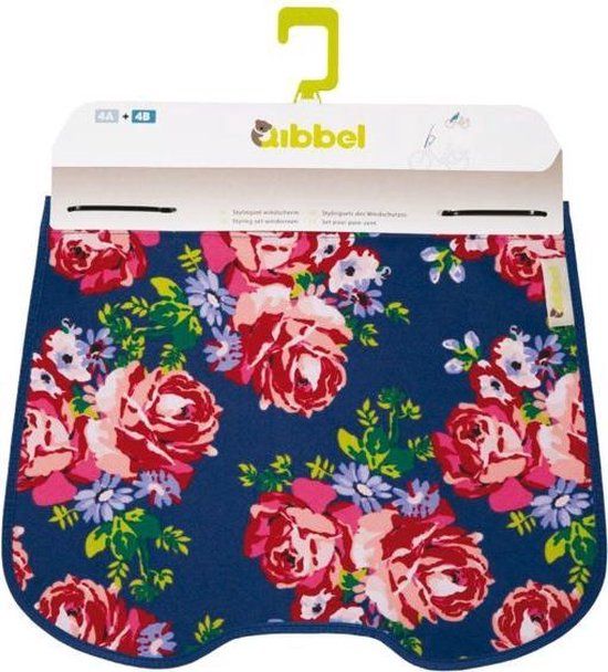 Qibbel Stylingset Windscherm - Blossom Roses Blue - Blauw - Rotan - Unisex