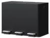 Poubelle intelligente - Poubelle pour la cuisine - 45 litres - Inox - 3 compartiments - Avec commande au pied - Fermeture douce du couvercle - Noir
