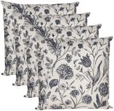 Anna's Collection Coussin d'intérieur et d'extérieur - 4x - vintage flowers - crème blanc - 45 x 45 cm - coussin de jardin