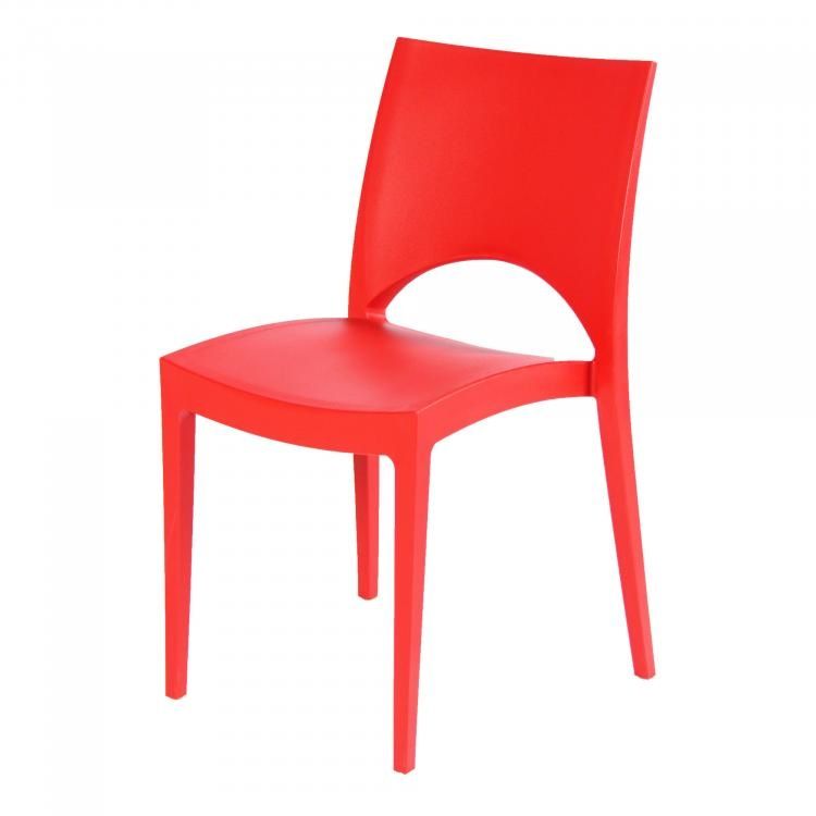 Stapelstoel June - Rood - 4 stuks