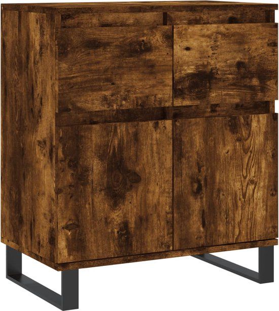 vidaXL Dressoir 60x35x70 cm bewerkt hout gerookt eikenkleurig